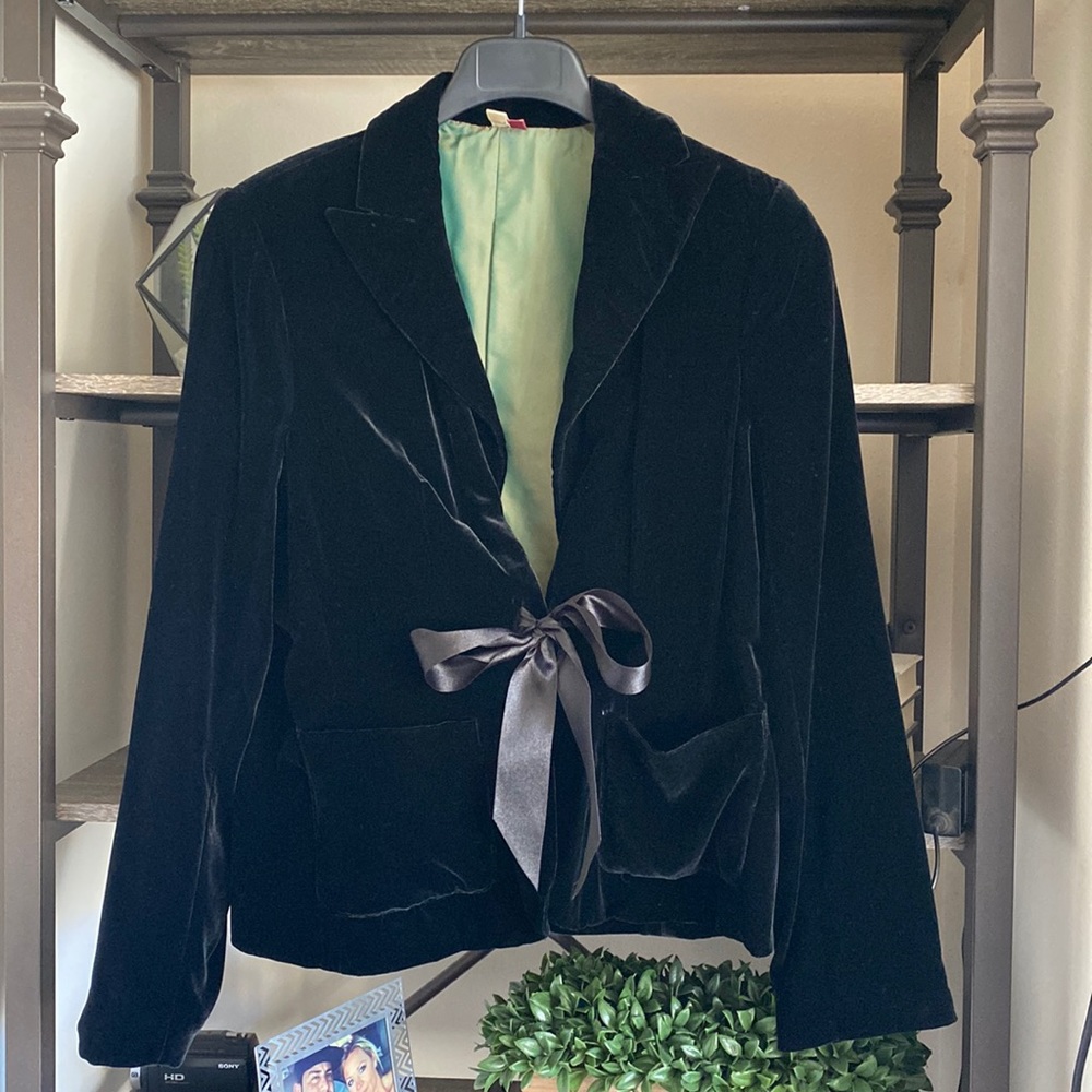 Seven Brand Black Velvet Jacket size 14/16